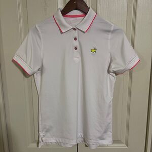 Masters Magnolia Lane Polo Shirt Womens Small / S White Pink Polyester Spandex